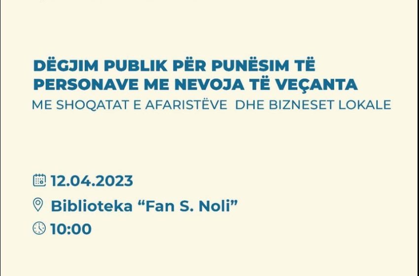  Komuna e Gjilanit – Dëgjim Publik për punësim të personave me nevoja të veçanta