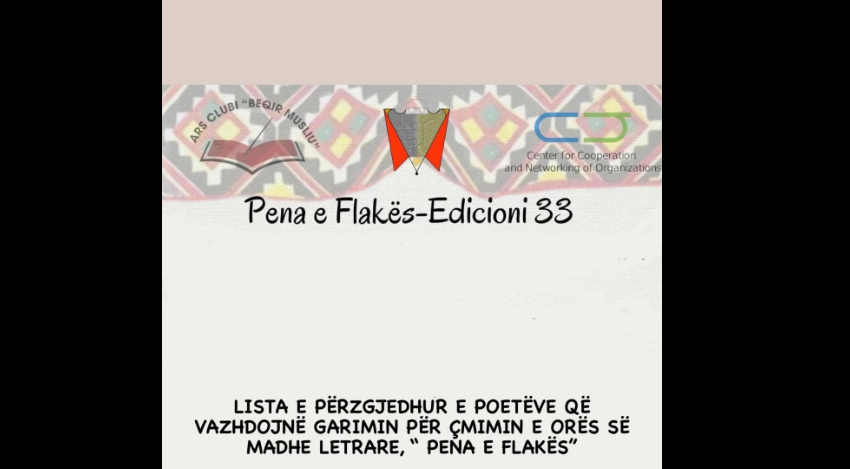  Lista e përzgjedhur e poetëve që vazhdojnë garimin për cmimin e Orës së Madhe Letrare “Pena e Fakës 2024”