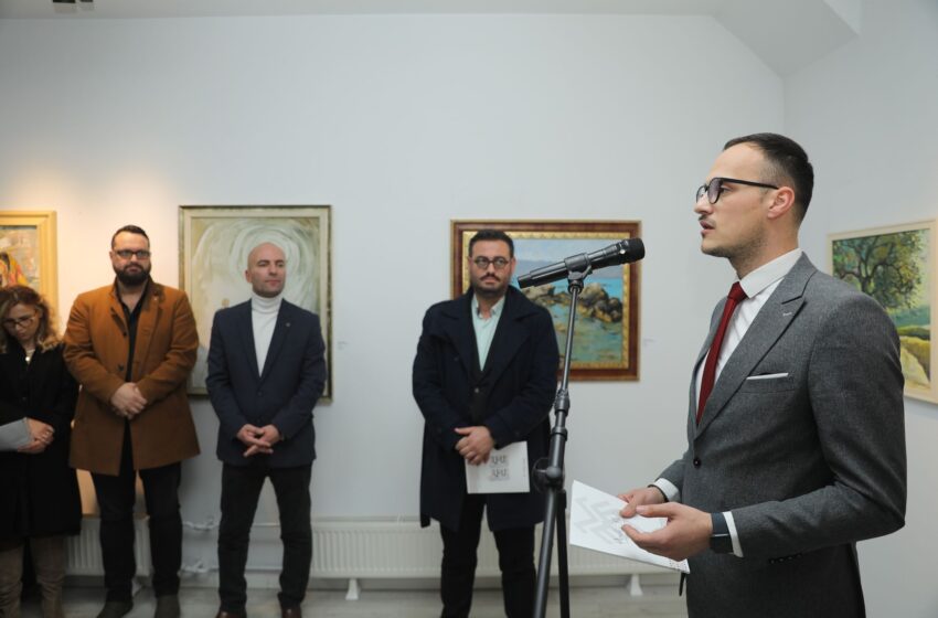 Piktura “Skënderbeu në mes shqiponjash” e autorit Gani Sadiku, fituese e Çmimit Blerës të Galerisë “Peneli i Flakës 2024”