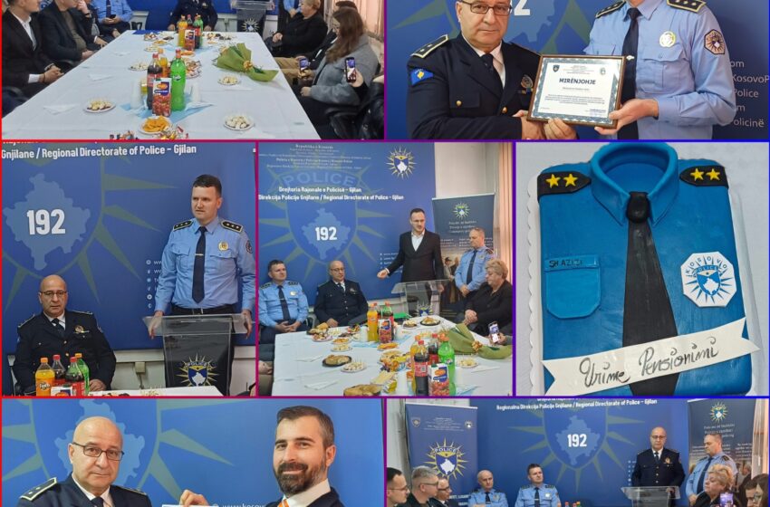  Ceremoni me rastin e pensionimit të Nënkolonel Shaban Azizi, Zëvendësdrejtor i Drejtorisë Rajonale të Policisë në Gjilan