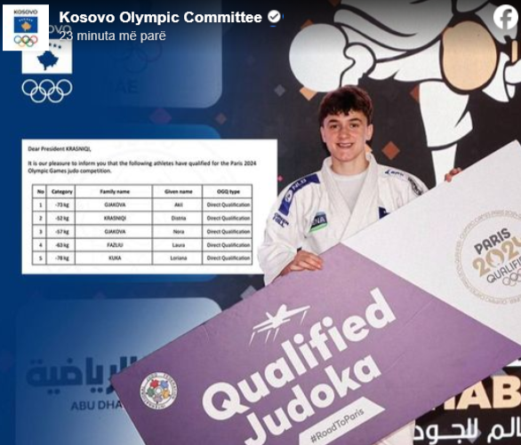  Konfirmohet zyrtarisht: Pesë xhudistë Kosovarë në Lojëra Olimpike “Parisi 2024”