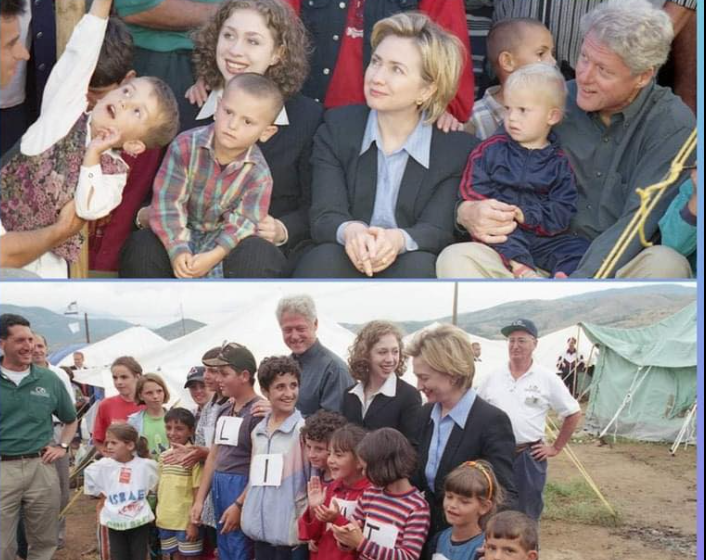  Presidenti Clinton publikon fotografi nga vizita që u bëri refugjatëve nga Kosova më 1999