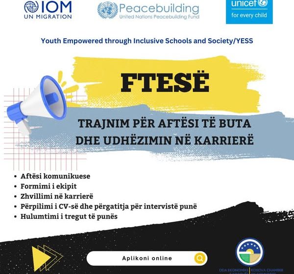  UKZ – FTESË PËR STUDENTË/TRAJNIM PËR AFTËSI TË BUTA DHE UDHËZIM NË KARRIERË