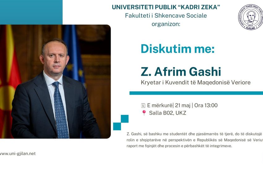 Kryetarin e Kuvendit të Maqedonisë së Veriut, Afrim Gashi, mysafir në UKZ – diskutohet mbi sfidat rajonale dhe integrimet evropiane