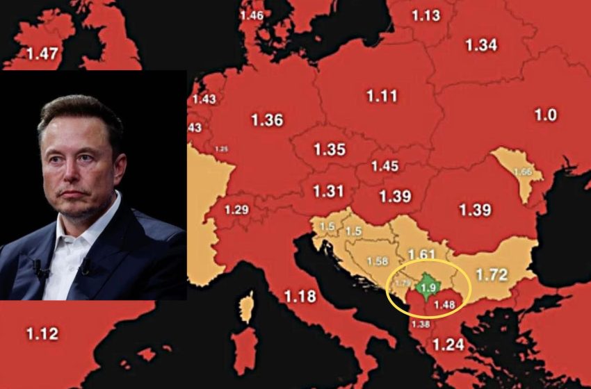 Elon Musk publikon një hartë të natalitetit në Evropë, në të Kosova renditet me normën më të lartë