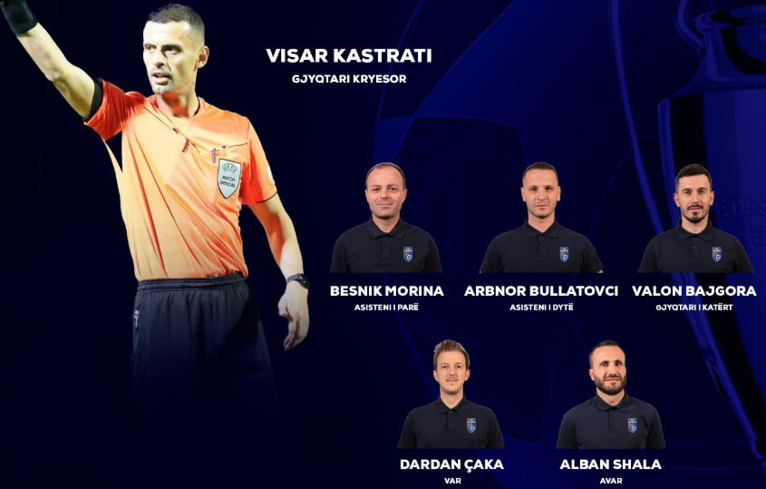 Visar Kastrati udhëheq ekipin e gjyqtarëve kosovarë në Ligën e Kampionëve
