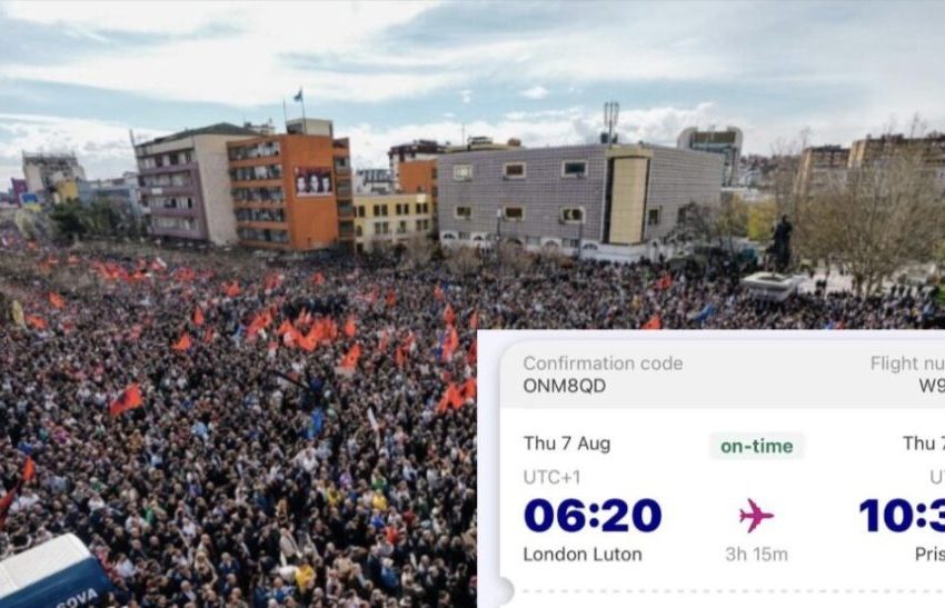Qytetari nxjerr biletën e avinoit, do të vijë nga Londra për të protestuar kundër Gjykatës Speciale, të njejtën ditë kthehet