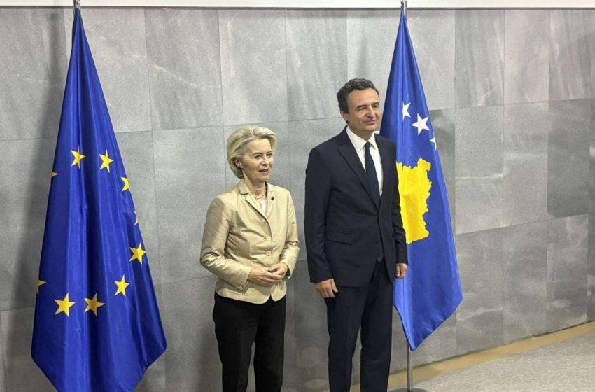 Ka filluar takimi i presidentes së Komisionit Evropian, Ursula von der Leyen, me kryeministrin në detyrë të Kosovës, Albin Kurti