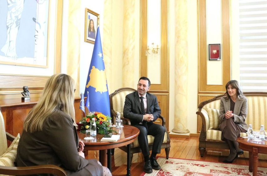  Kryetari Basha priti në takim Shefen e Zyrës së Këshillit të Evropës në Kosovë, Mary Ann Hennessey