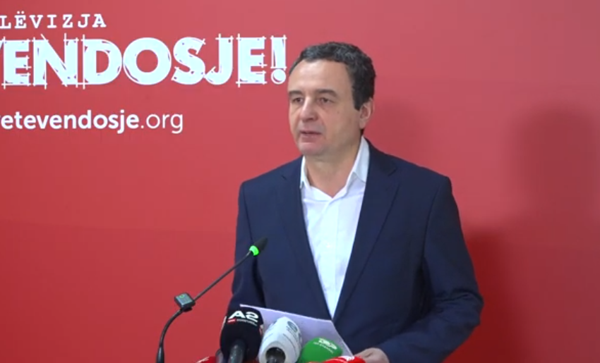  Vetvendosje zyrtarizon koalicionin zgjedhor me tri parti