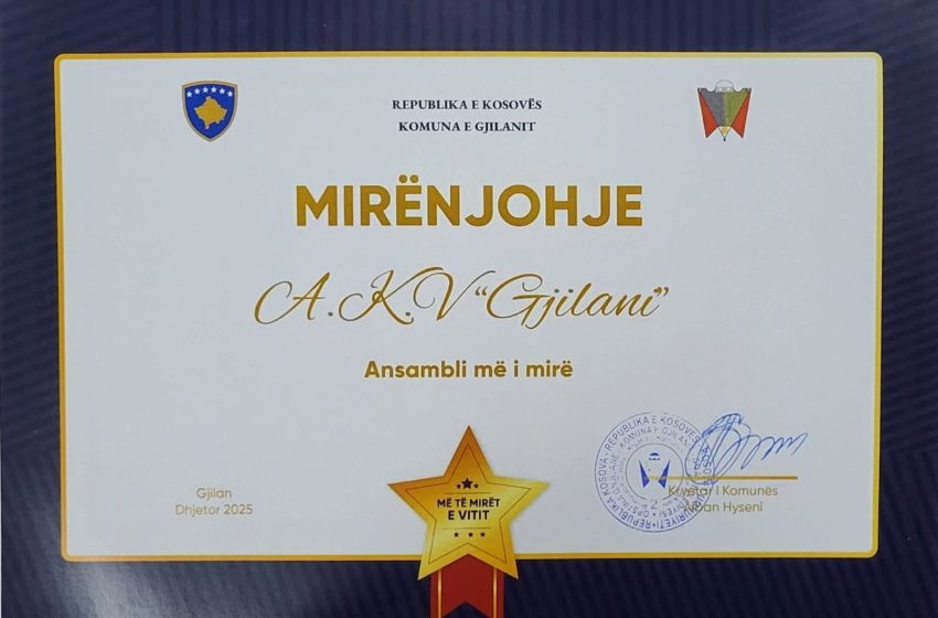  MË TË MIRËT E VITIT 2025: “Ansambli “Gjilani” edhe kësaj radhe vlerësohet aty ku e ka vendin”
