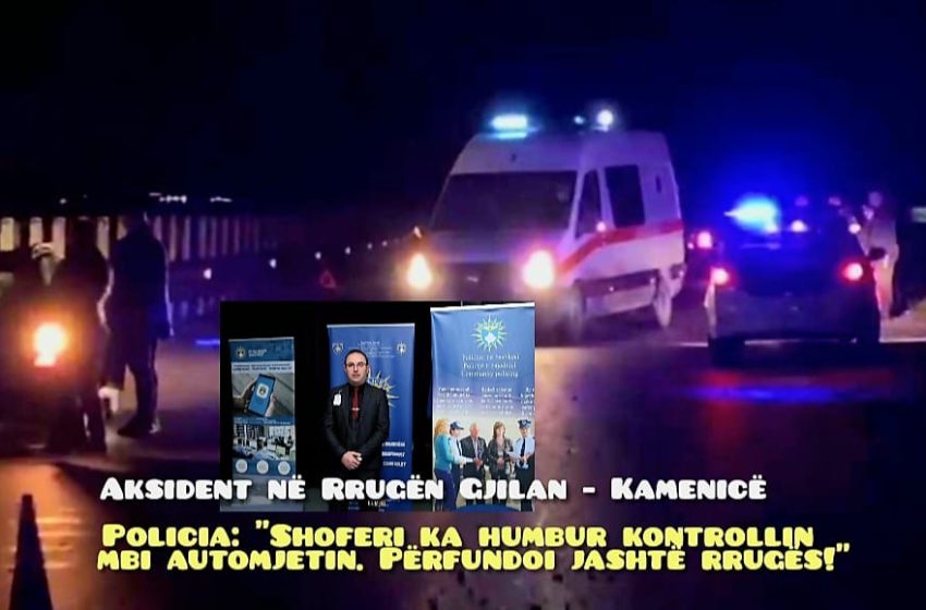  Aksident trafiku në rrugën Gjilan–Kamenicë, shoferi humb kontrollin dhe përfundon jashtë rrugës