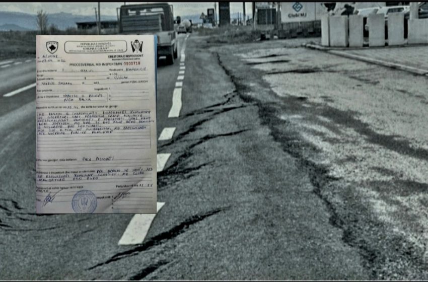  Drejtoria e Inspekcionit – Gjilan: Gjobitet biznesi, kamionët e të cilit zhytën rrugën dhe dëmtuan trotuarin