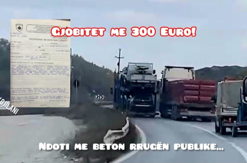  Gjilan: Inspektorët gjobisin dy kompani për ndotjen e rrugëve me beton