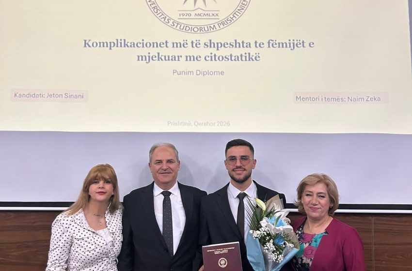  Vitia i jep Kosovës një doktor në moshën 22 vjeç: Jeton Sinani diplomon me 10-të në mjekësi!