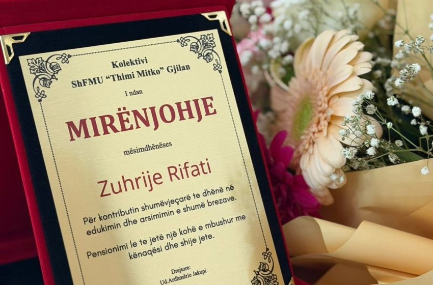  Mësimdhënësja Zuhrije Rifati pensionohet pas një karriere të gjatë në arsim