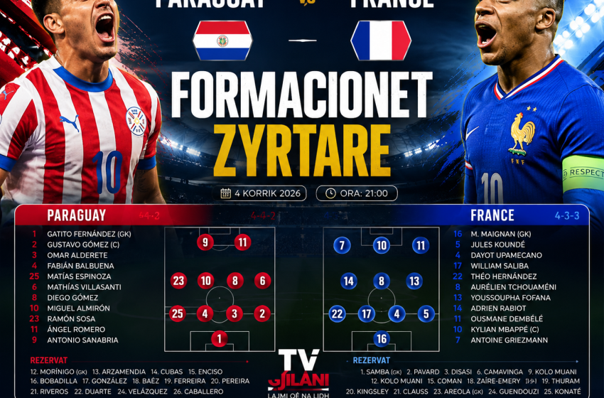  Formacionet zyrtare, Paraguai – Francë: ‘Gjelat’ vetëm me një ndryshim nga ndeshja me Suedinë